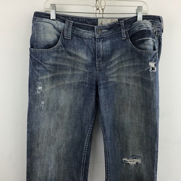American Rag Cie Y2K 90’s boho distressed bootcut jeans size 13 - Picture 2 of 8